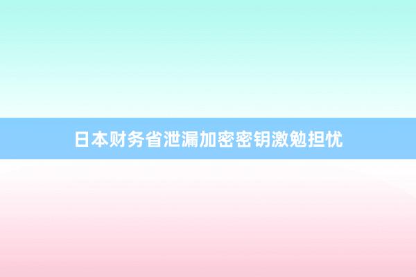 日本财务省泄漏加密密钥激勉担忧